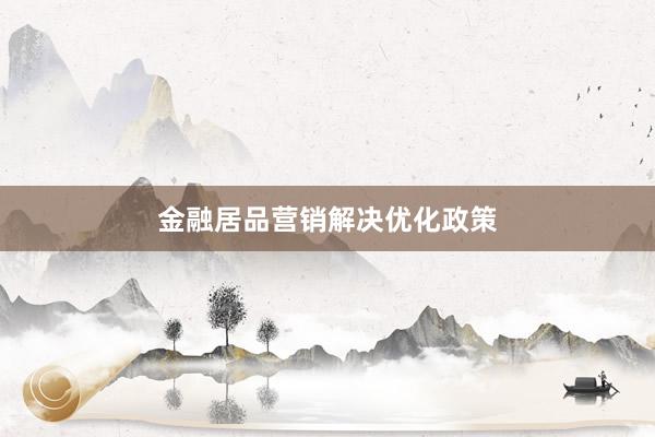 金融居品营销解决优化政策